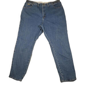 Lee Jeans Womens Blue Denim Side Elastic At The Waist 90s Mom 20W Medium